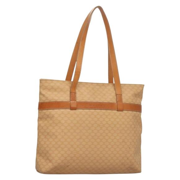 CELINE Macadam Canvas Tote Bag Pvc Beige Gold - Picture 1 of 13